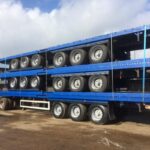 STACKS OF 5 USED 13M LAWRENCE DAVID TRI-AXLE TRAILERS